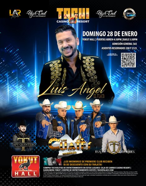 Tachi Palace Casino Resort hosts Luis Angel "El Flaco" Jan. 28 Tachi Palace Casino Resort hosts Luis Angel "El Flaco" Jan. 28